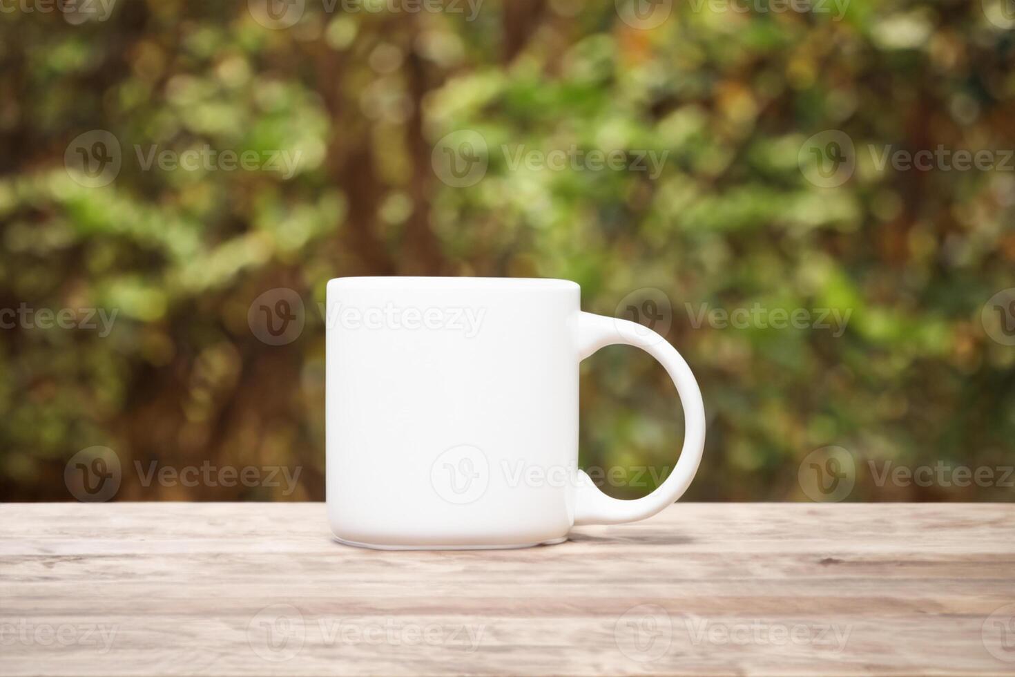 Capturing the Beauty of a White Mockup Mug, a Blank Canvas Ready for Personalization and Creativity photo