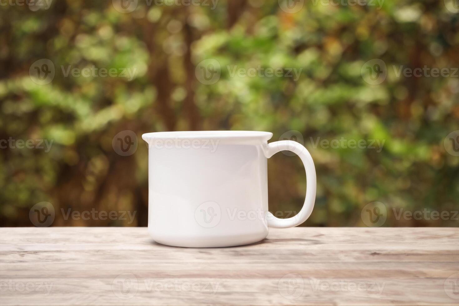 Capturing the Beauty of a White Mockup Mug, a Blank Canvas Ready for Personalization and Creativity photo