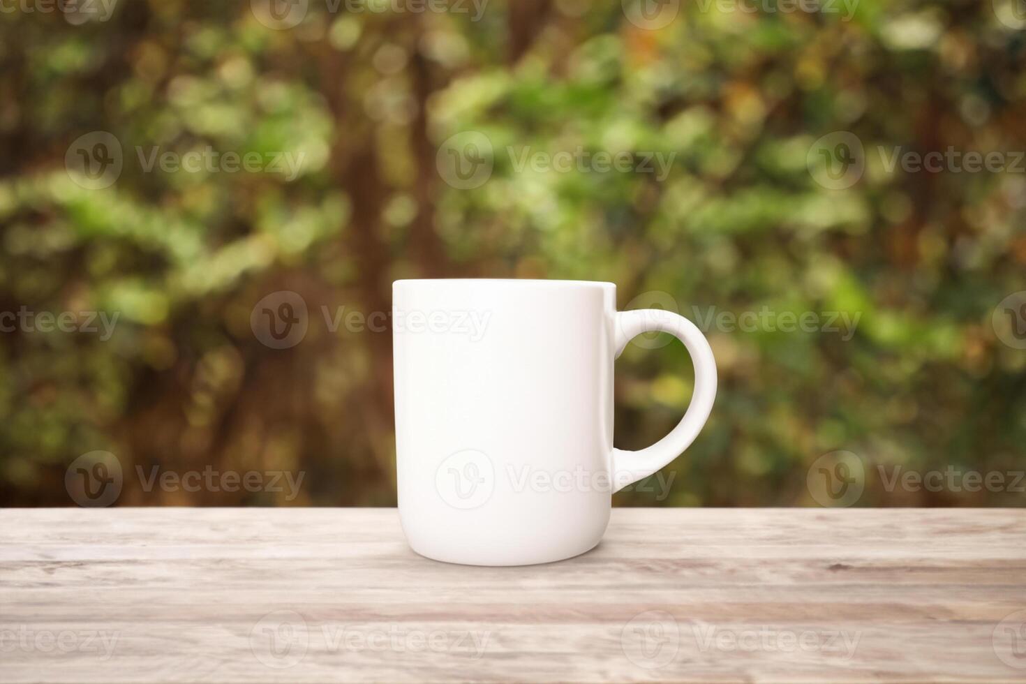 Capturing the Beauty of a White Mockup Mug, a Blank Canvas Ready for Personalization and Creativity photo