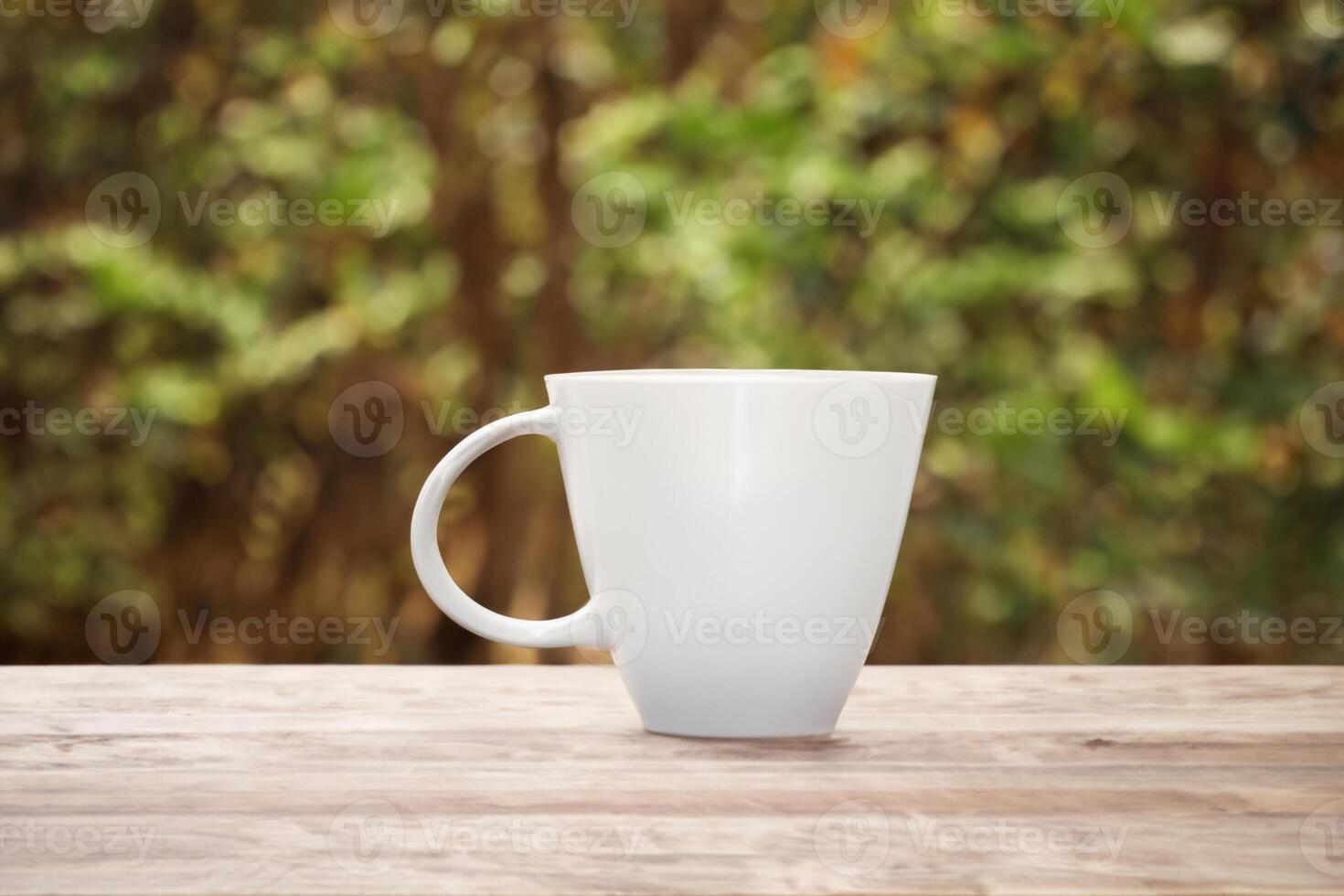 Capturing the Beauty of a White Mockup Mug, a Blank Canvas Ready for Personalization and Creativity photo