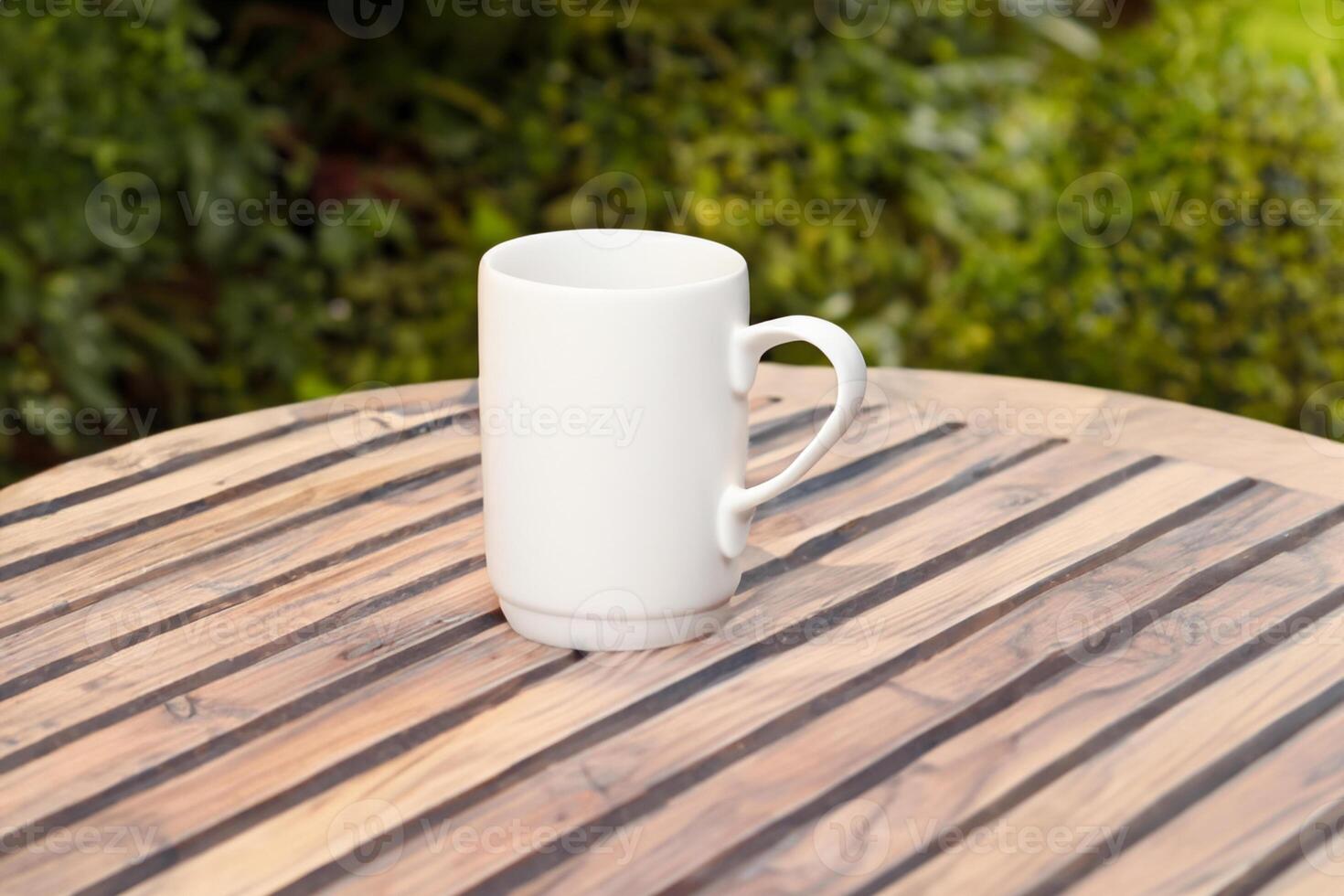 Capturing the Beauty of a White Mockup Mug, a Blank Canvas Ready for Personalization and Creativity photo