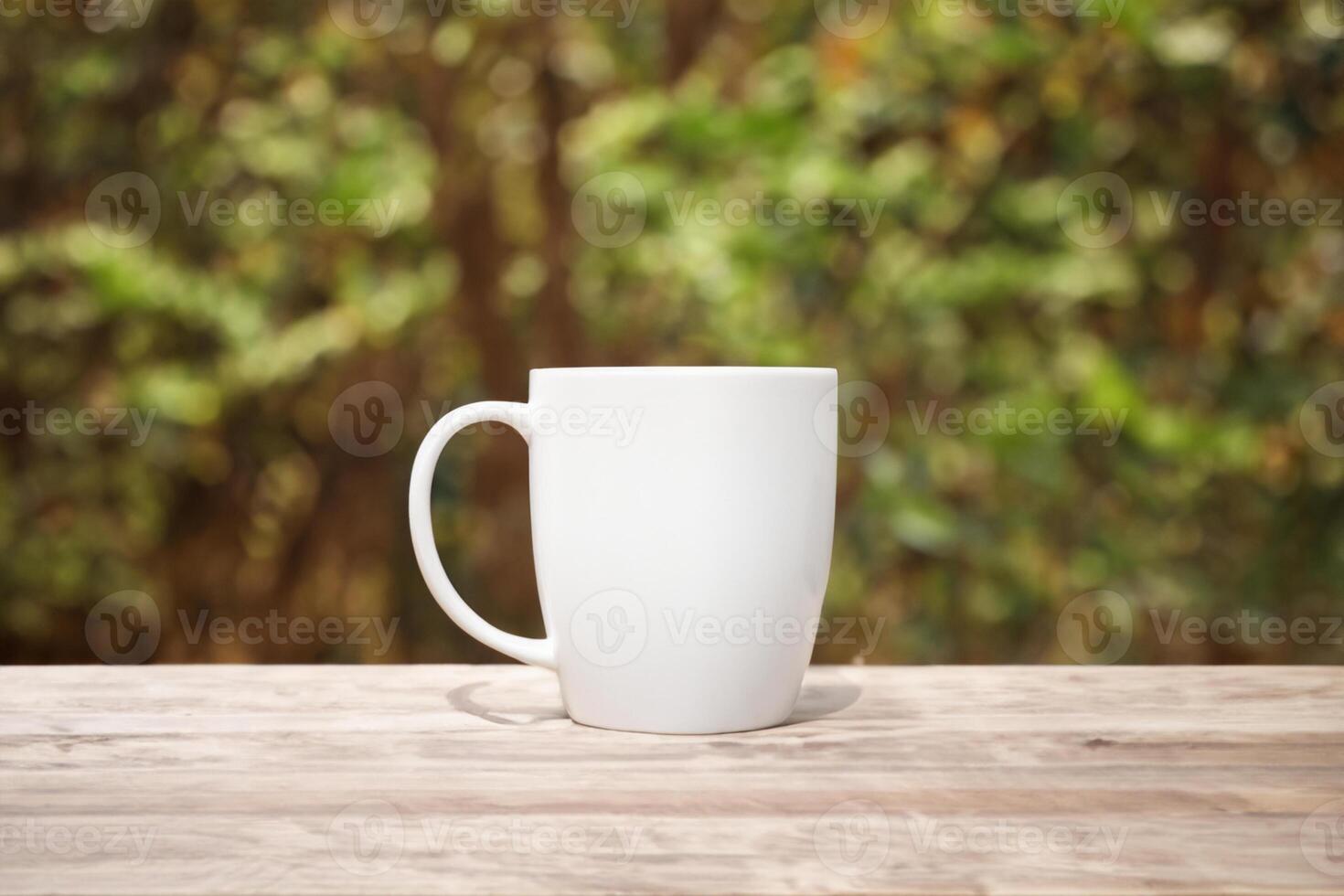 Capturing the Beauty of a White Mockup Mug, a Blank Canvas Ready for Personalization and Creativity photo