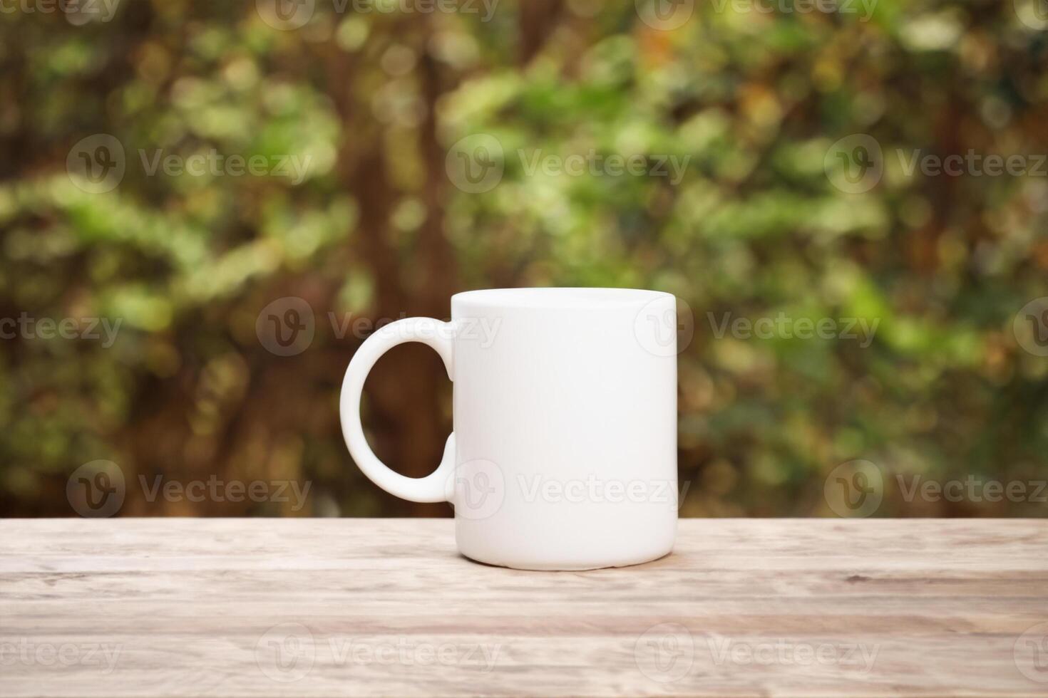 Capturing the Beauty of a White Mockup Mug, a Blank Canvas Ready for Personalization and Creativity photo