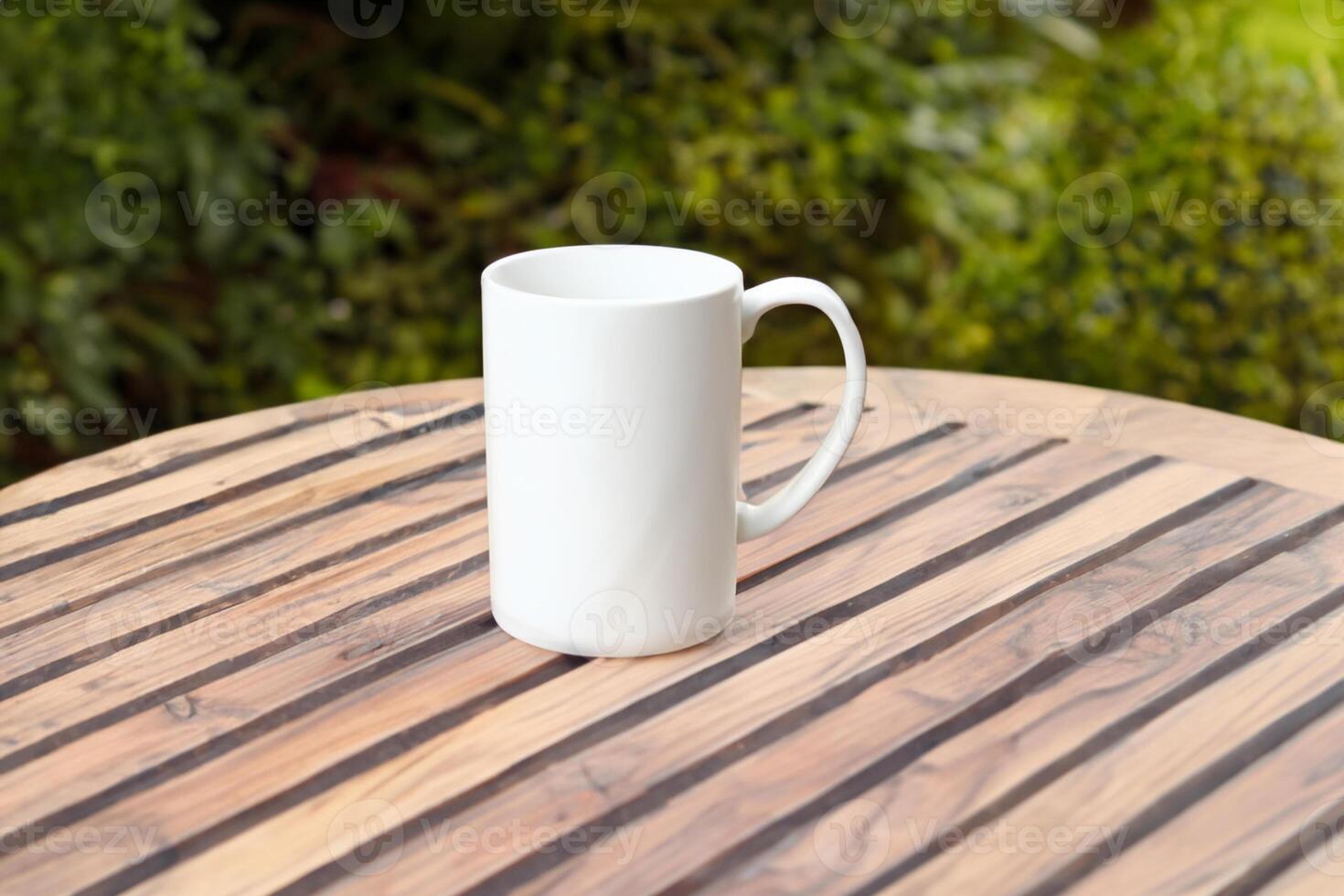 Capturing the Beauty of a White Mockup Mug, a Blank Canvas Ready for Personalization and Creativity photo