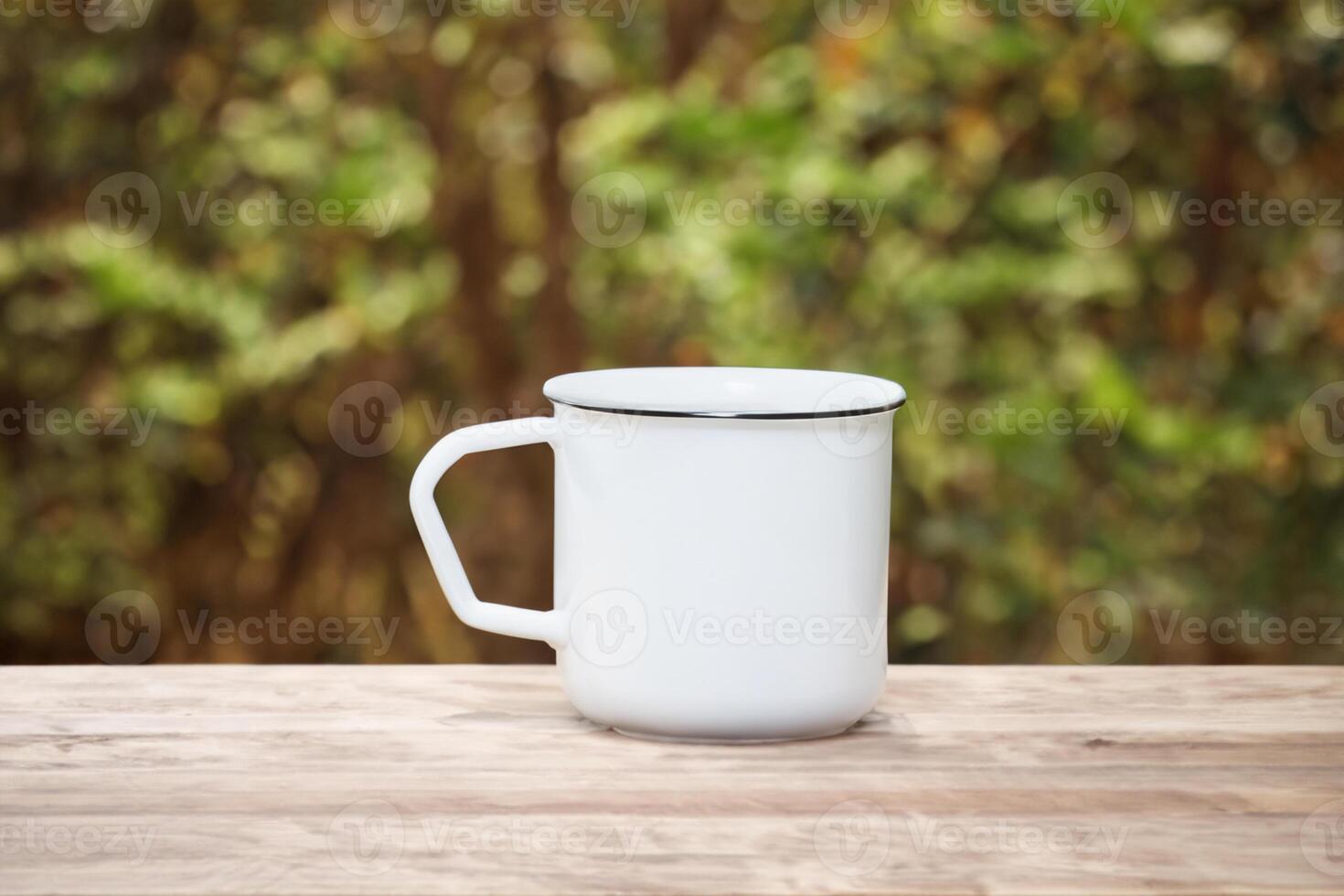 Capturing the Beauty of a White Mockup Mug, a Blank Canvas Ready for Personalization and Creativity photo