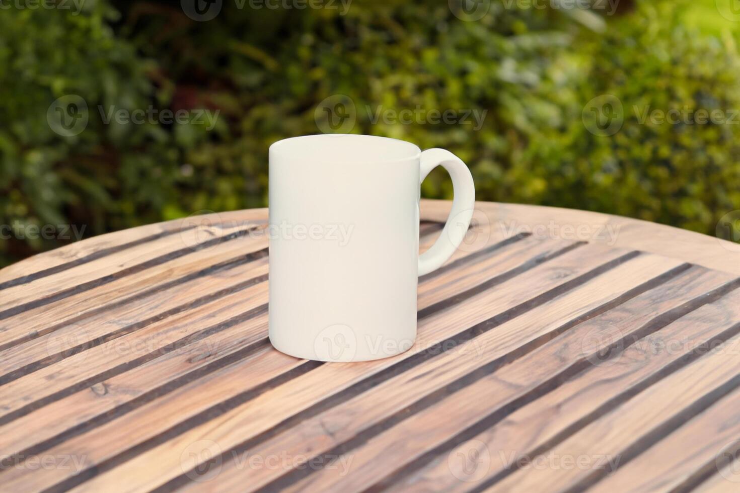 capturar el belleza de un blanco Bosquejo taza, un blanco lona Listo para personalización y creatividad foto