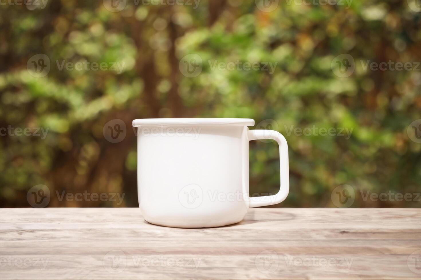 Capturing the Beauty of a White Mockup Mug, a Blank Canvas Ready for Personalization and Creativity photo