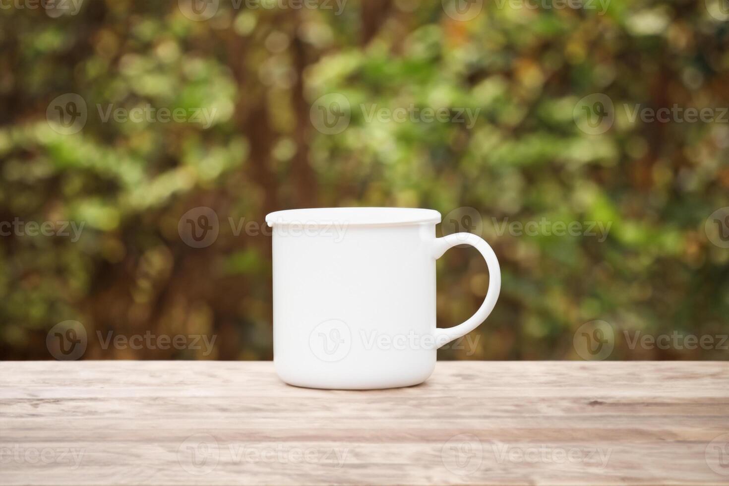 Capturing the Beauty of a White Mockup Mug, a Blank Canvas Ready for Personalization and Creativity photo