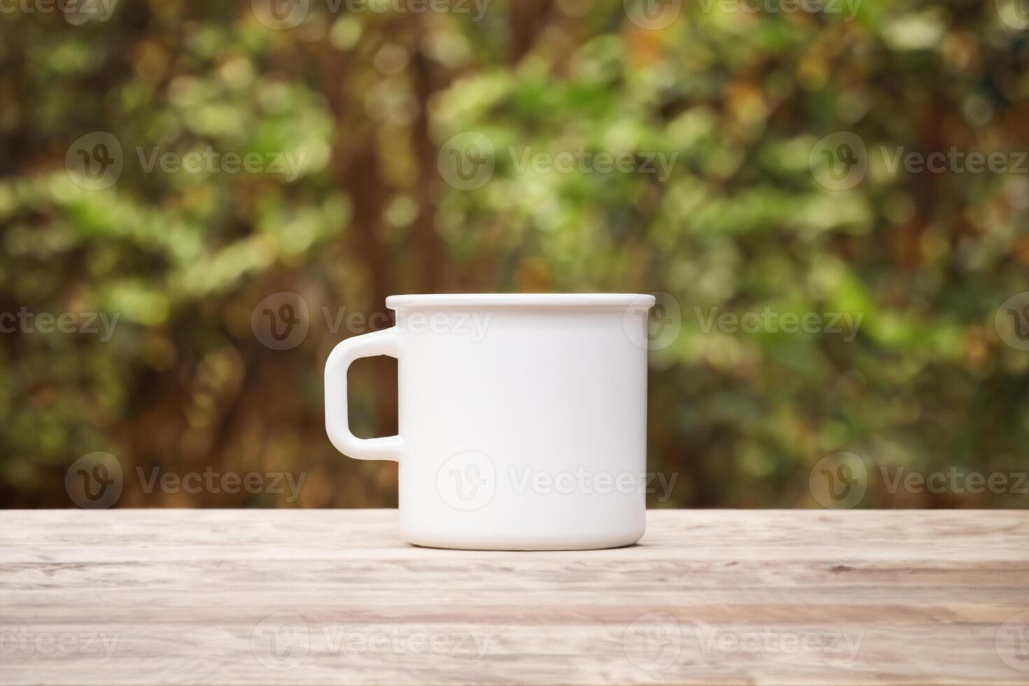 Capturing the Beauty of a White Mockup Mug, a Blank Canvas Ready for Personalization and Creativity photo