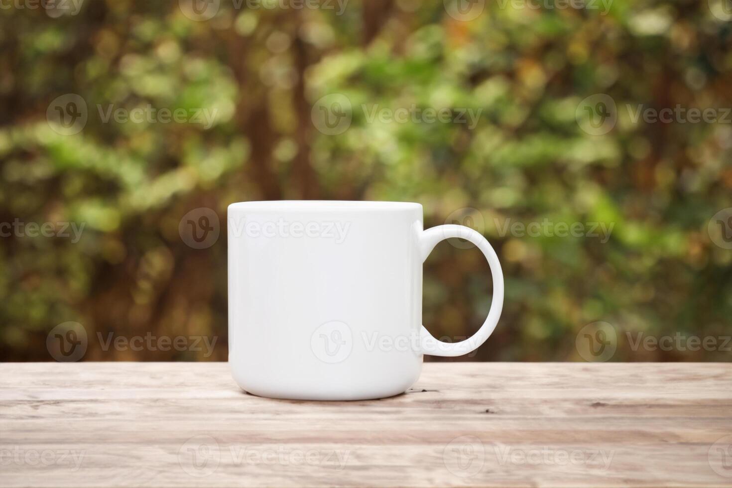 Capturing the Beauty of a White Mockup Mug, a Blank Canvas Ready for Personalization and Creativity photo