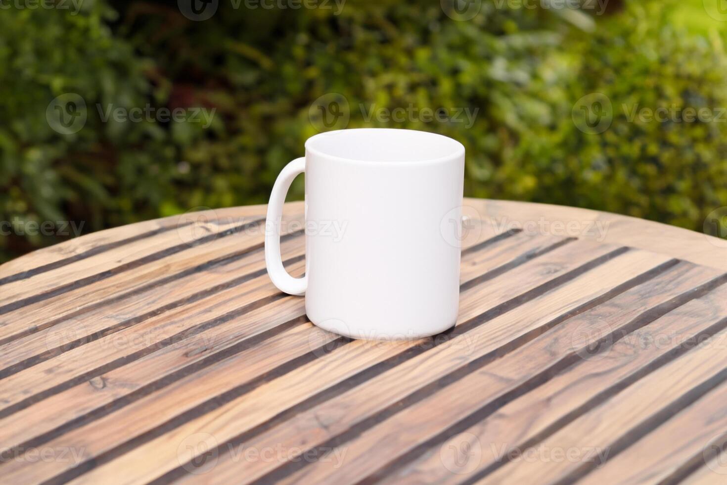 Capturing the Beauty of a White Mockup Mug, a Blank Canvas Ready for Personalization and Creativity photo