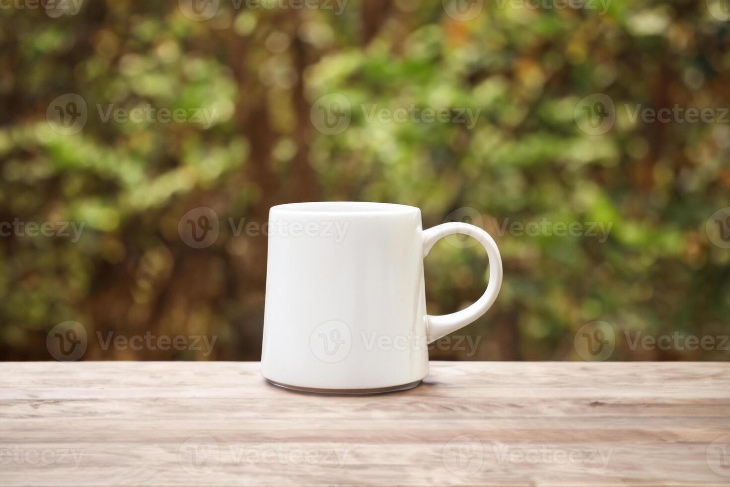 Capturing the Beauty of a White Mockup Mug, a Blank Canvas Ready for Personalization and Creativity photo