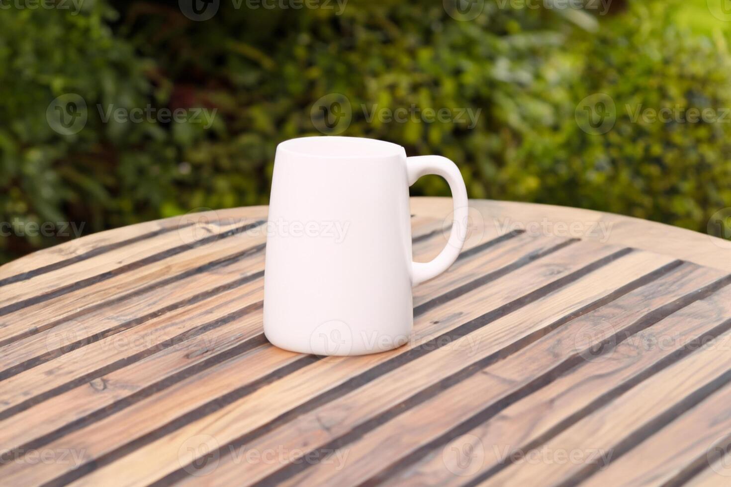 Capturing the Beauty of a White Mockup Mug, a Blank Canvas Ready for Personalization and Creativity photo