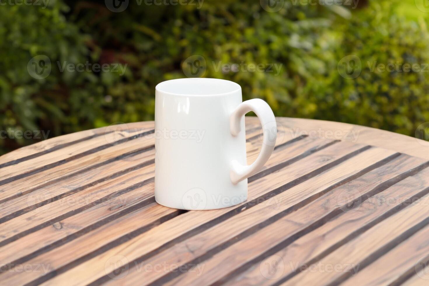 Capturing the Beauty of a White Mockup Mug, a Blank Canvas Ready for Personalization and Creativity photo