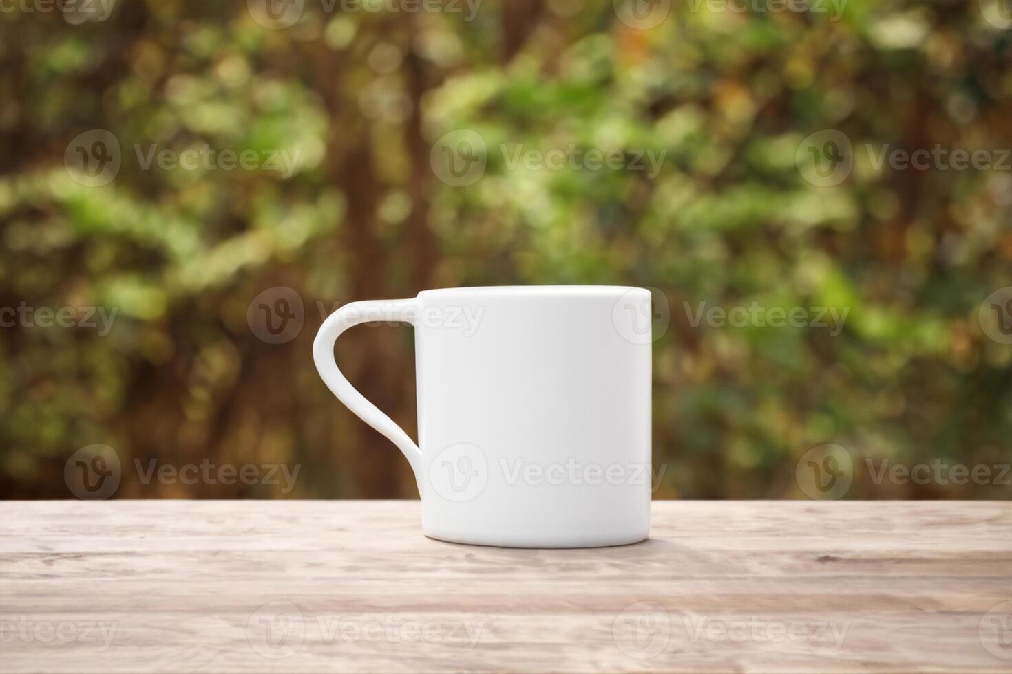 Capturing the Beauty of a White Mockup Mug, a Blank Canvas Ready for Personalization and Creativity photo