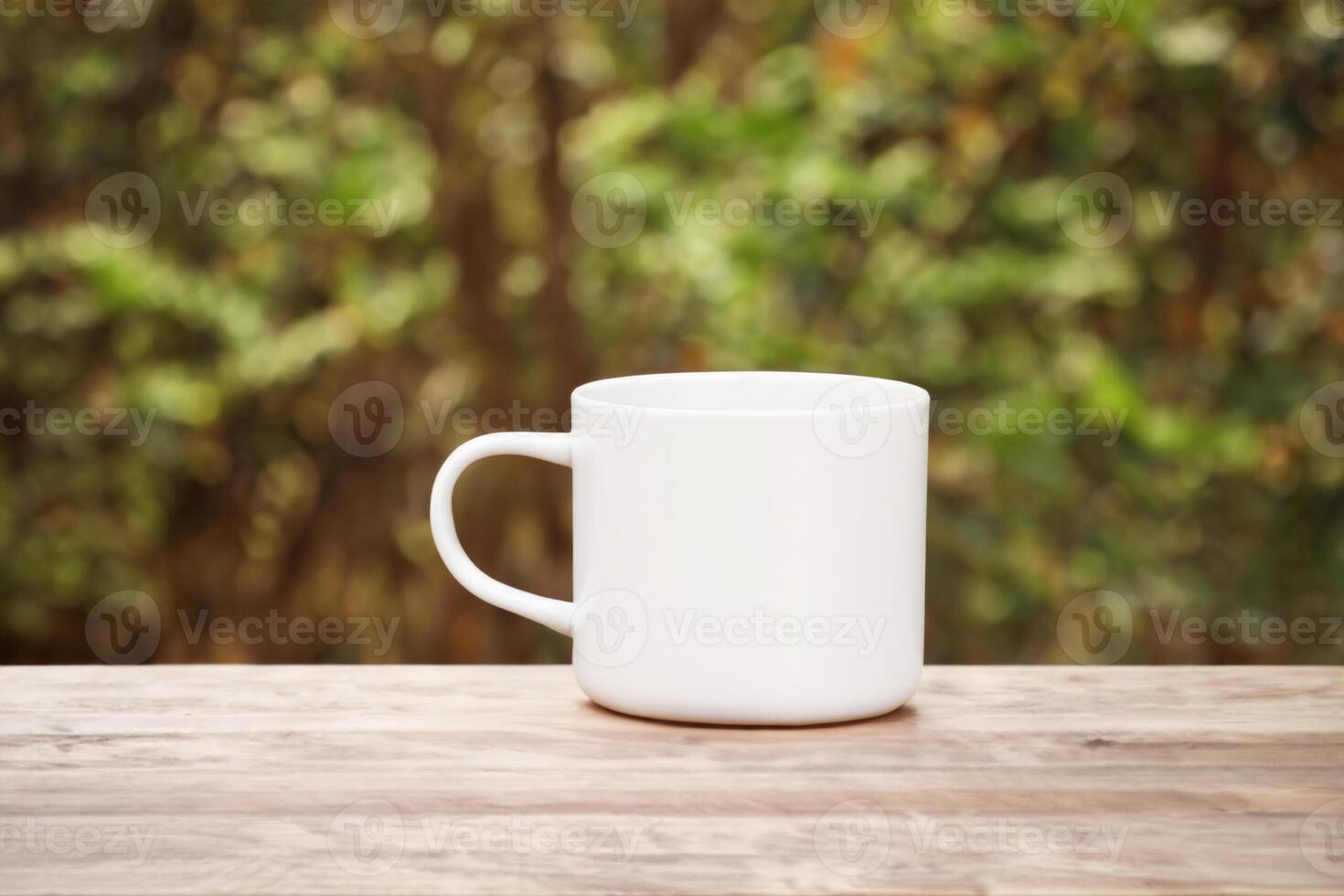 Capturing the Beauty of a White Mockup Mug, a Blank Canvas Ready for Personalization and Creativity photo