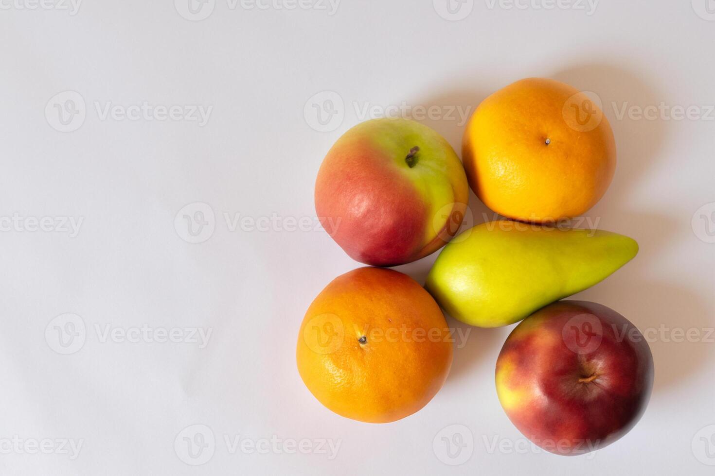 Card and White Paper Mockup Harmonized with Fresh Fruit, Crafting a Visual Symphony of Artful Design and Culinary Delight, Where Wholesome Ingredients Merge in a Feast of Vibrant Imagery photo