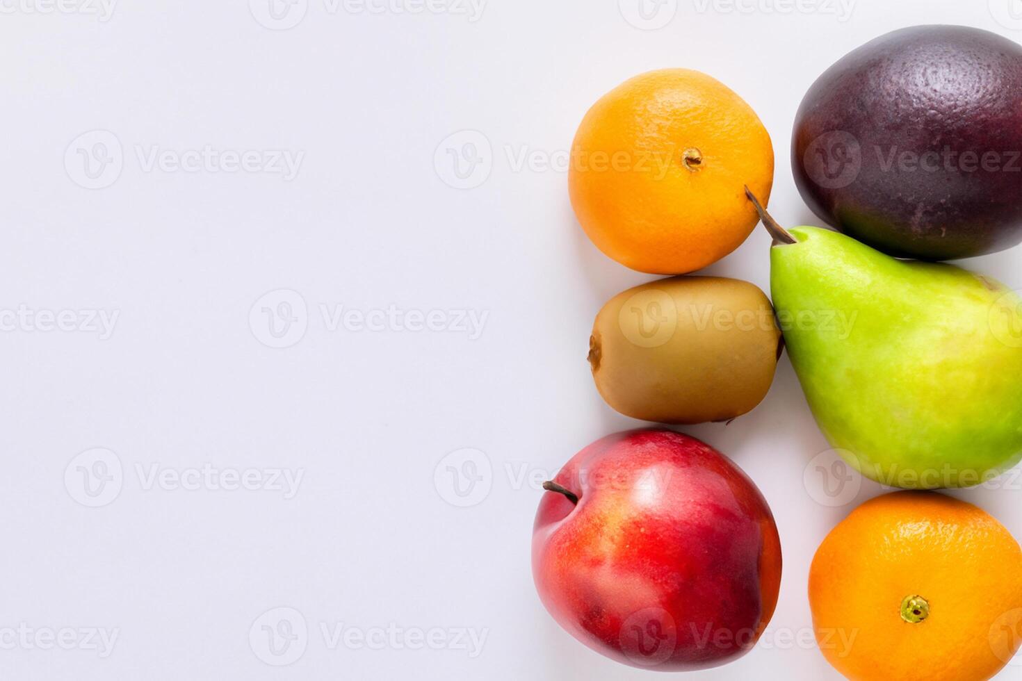 tarjeta y blanco papel Bosquejo armonizado con Fresco fruta, elaboración un visual sinfonía de ingenioso diseño y culinario deleitar, dónde saludable ingredientes unir en un banquete de vibrante imágenes foto