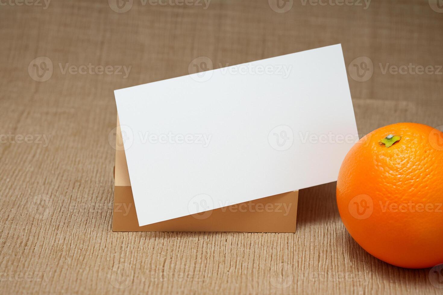 Generated imageWhite Paper Mockup Enlivened by the Zesty Aura of Fresh Oranges, Crafting a Visual Symphony of Culinary Opulence and Wholesome Design photo