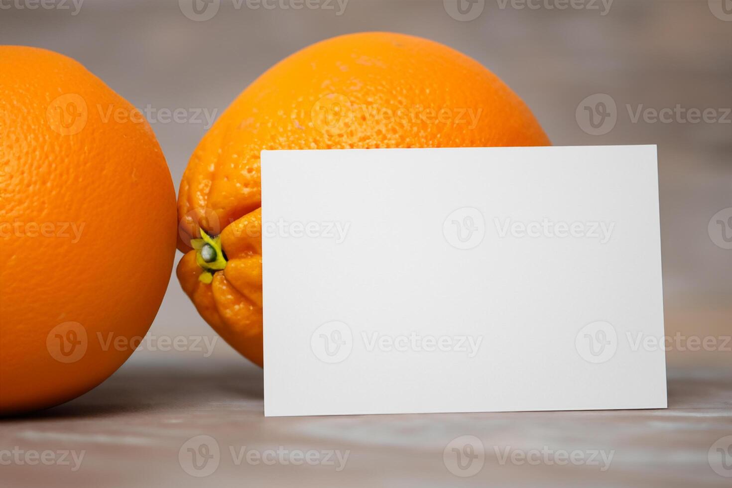 Generated imageWhite Paper Mockup Enlivened by the Zesty Aura of Fresh Oranges, Crafting a Visual Symphony of Culinary Opulence and Wholesome Design photo