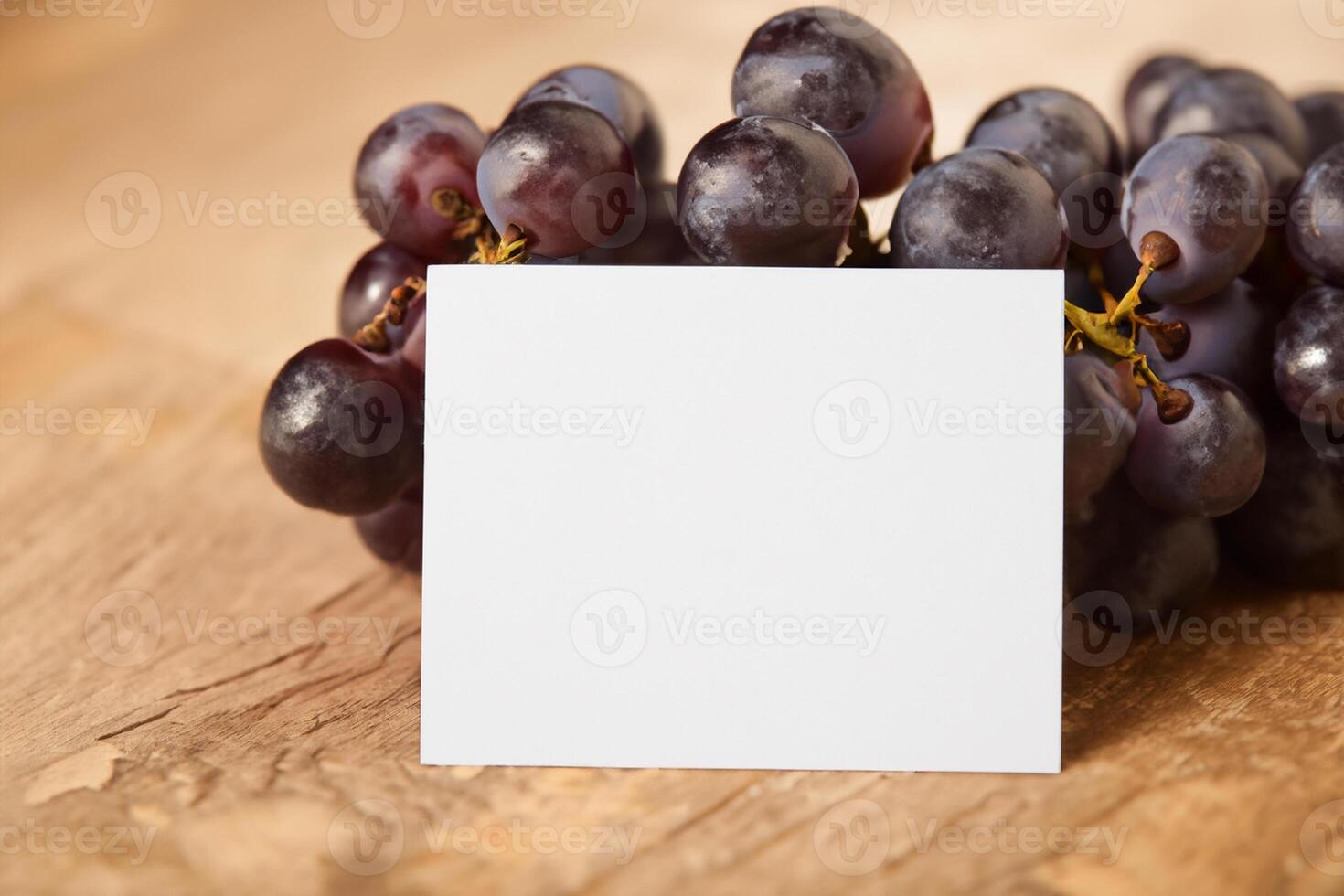 White Paper Mockup Enhanced by the Juicy Allure of Fresh Grapes, Crafting a Visual Symphony of Culinary Elegance and Wholesome Imagery, Where Graphic Design Flourishes in a Feast of Vibrant Creativity photo