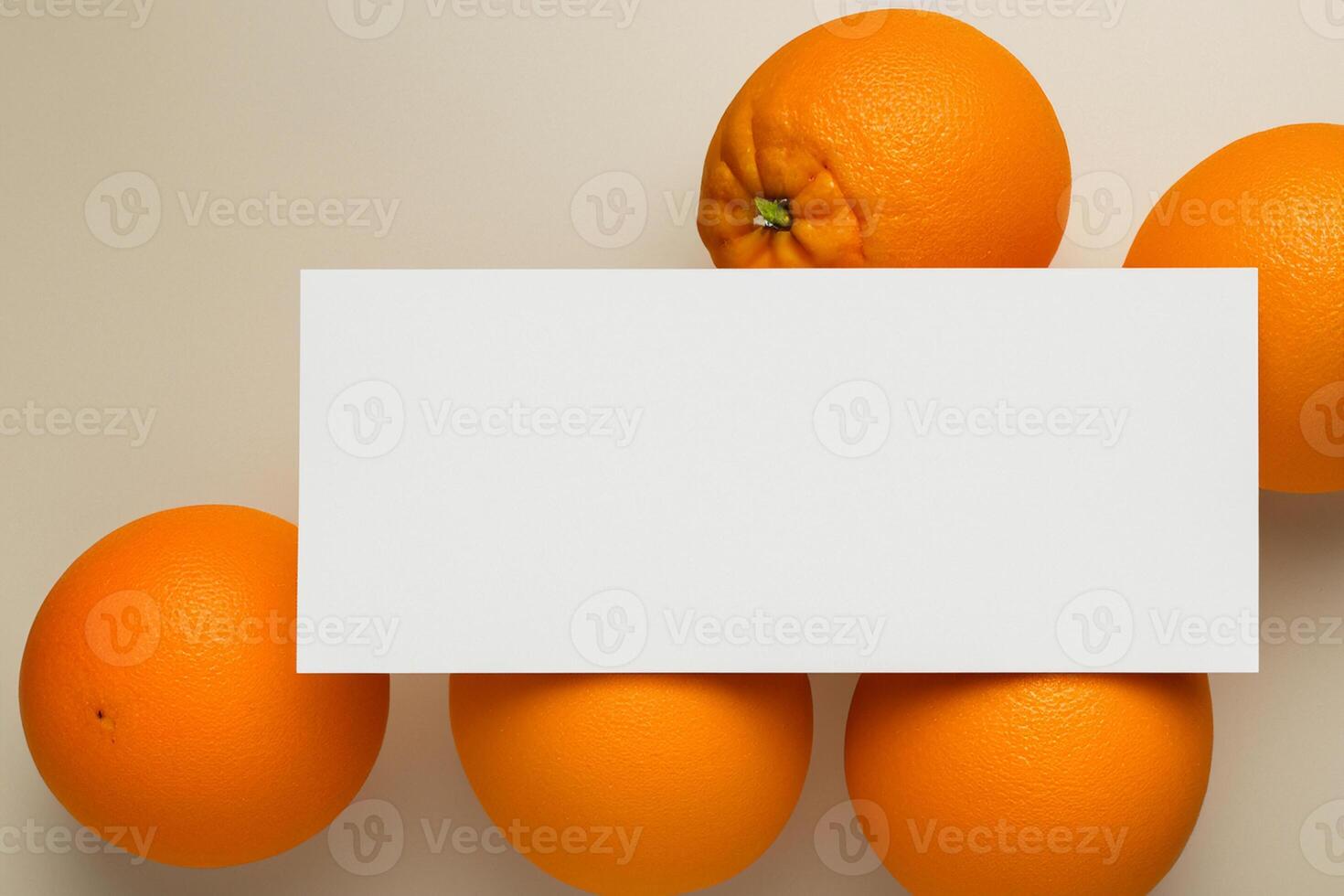 White Paper Mockup Enlivened by the Zesty Aura of Fresh Oranges, Crafting a Visual Symphony of Culinary Opulence and Wholesome Design photo