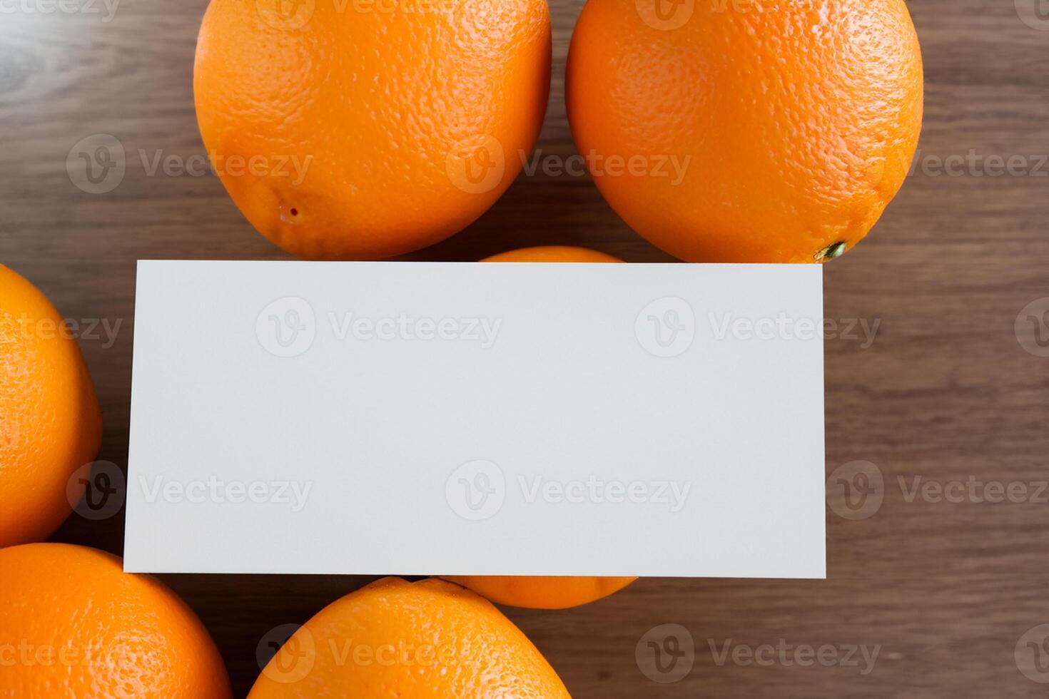 White Paper Mockup Enlivened by the Zesty Aura of Fresh Oranges, Crafting a Visual Symphony of Culinary Opulence and Wholesome Design photo