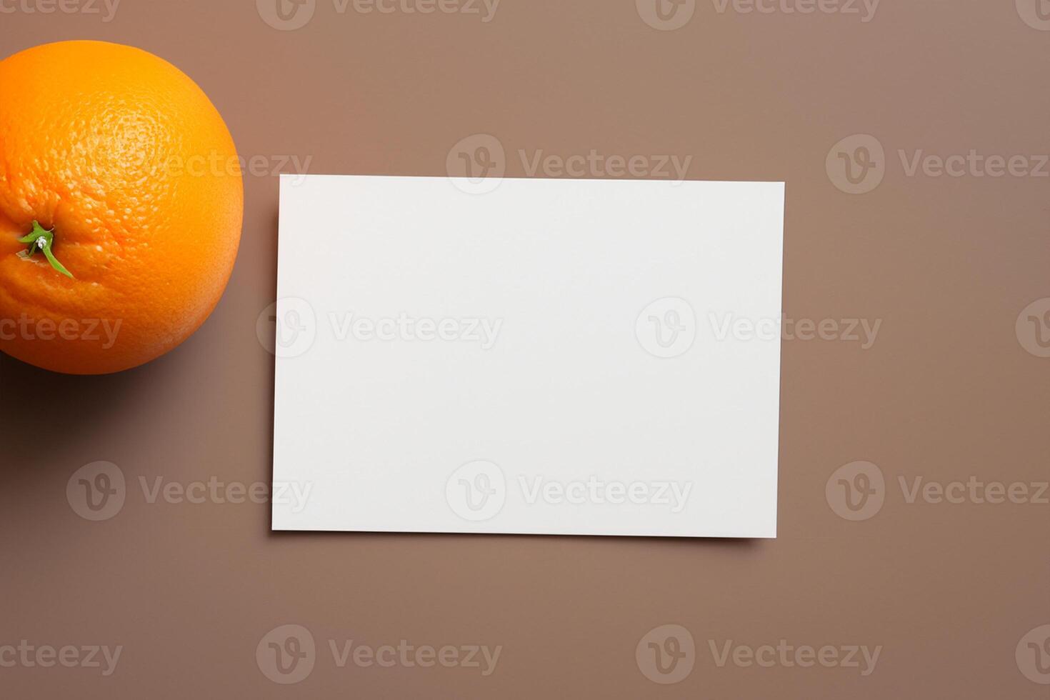 Generated imageWhite Paper Mockup Enlivened by the Zesty Aura of Fresh Oranges, Crafting a Visual Symphony of Culinary Opulence and Wholesome Design photo