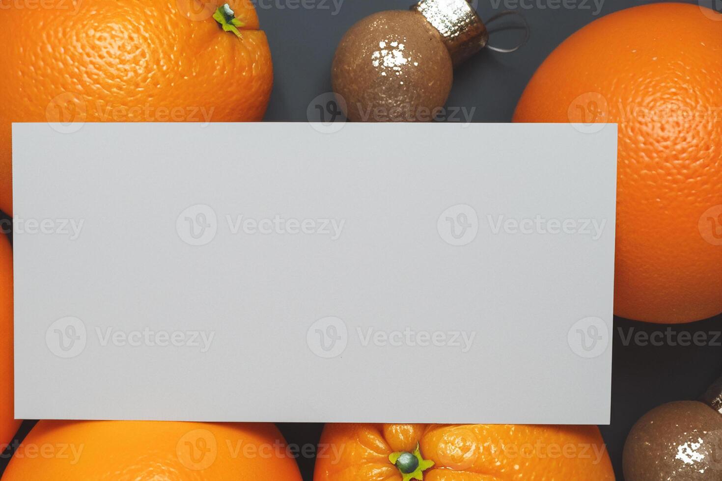 White Paper Mockup Enlivened by the Zesty Aura of Fresh Oranges, Crafting a Visual Symphony of Culinary Opulence and Wholesome Design photo