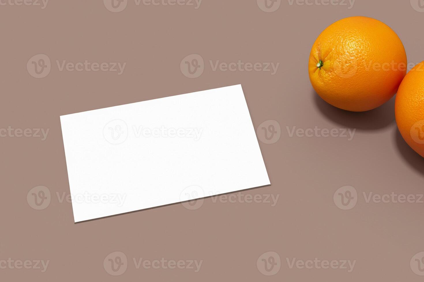 Generated imageWhite Paper Mockup Enlivened by the Zesty Aura of Fresh Oranges, Crafting a Visual Symphony of Culinary Opulence and Wholesome Design photo