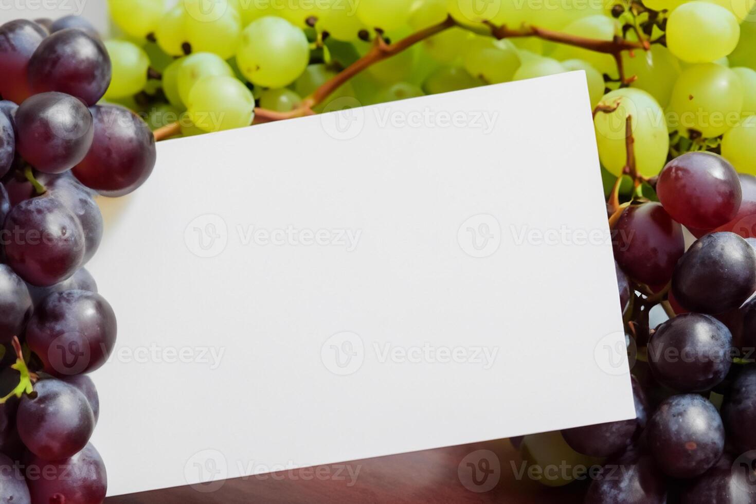 blanco papel Bosquejo mejorado por el jugoso seducir de Fresco uvas, elaboración un visual sinfonía de culinario elegancia y saludable imágenes, dónde gráfico diseño florece en un banquete de vibrante creatividad foto