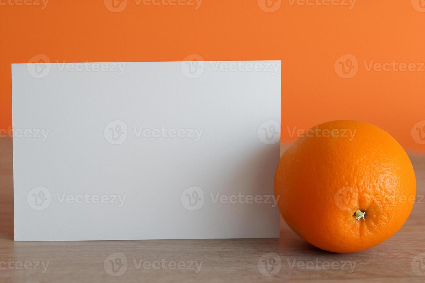 White Paper Mockup Enlivened by the Zesty Aura of Fresh Oranges, Crafting a Visual Symphony of Culinary Opulence and Wholesome Design photo