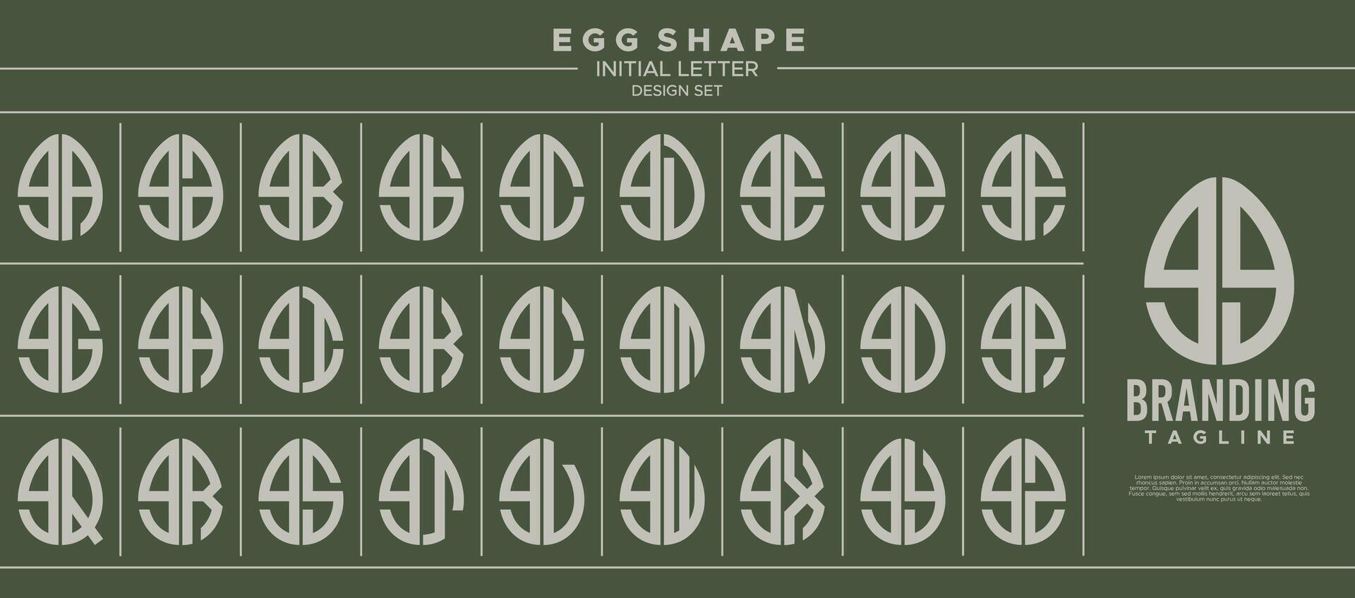 conjunto de comida huevo forma minúsculas letra sol gg logo, número 99 diseño vector