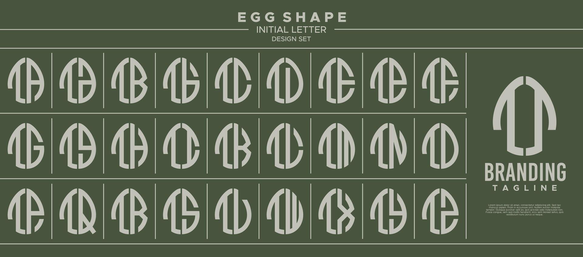 Collection of food egg shape initial letter T TT logo design vector