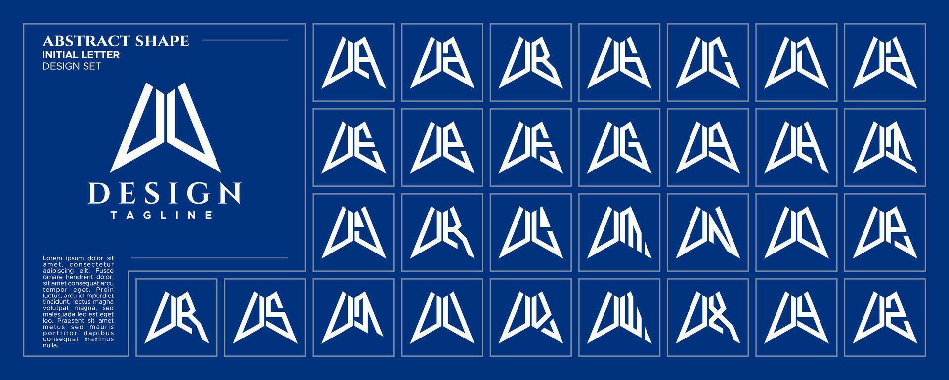 Modern abstract initial letter U UU logo design bundle vector