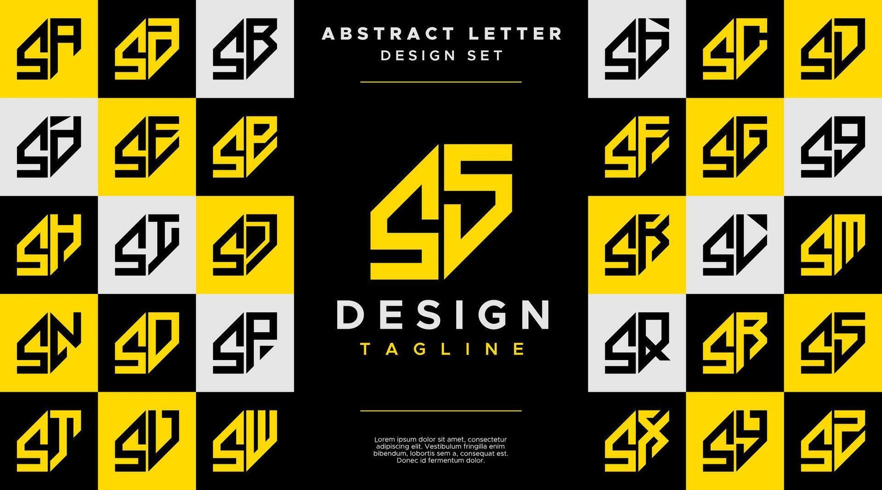 Simple business abstract letter S SS logo design set vector