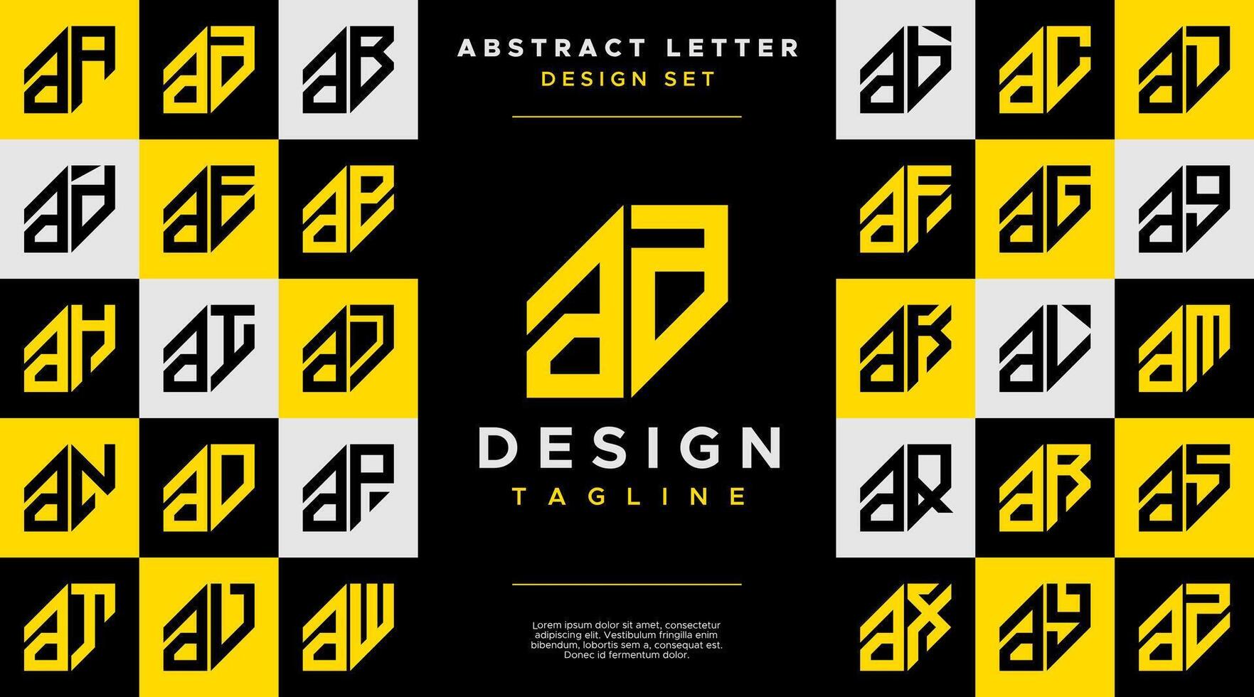 Simple business abstract lowercase letter A AA logo design set vector