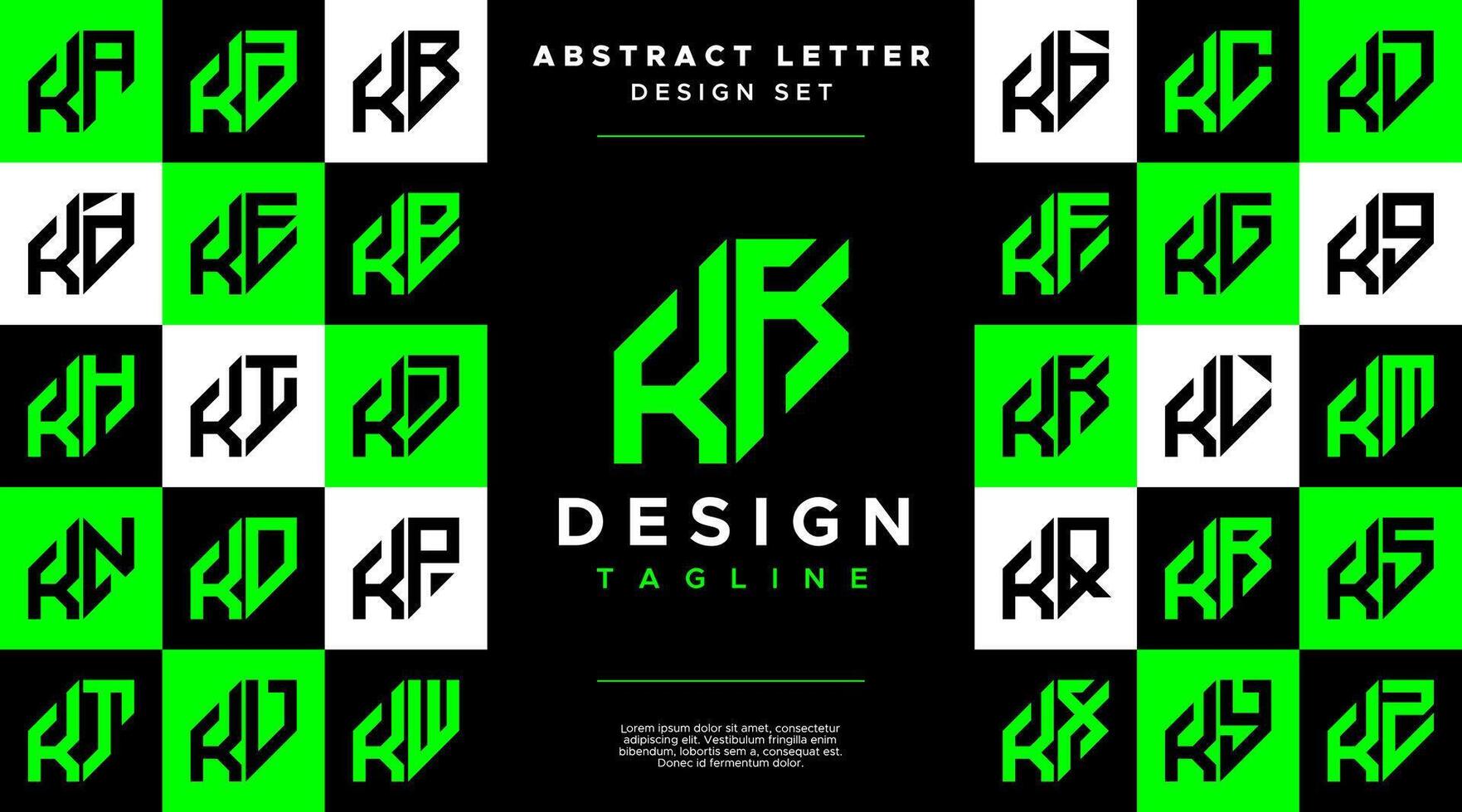 Modern sharp line abstract letter K KK logo bundle vector