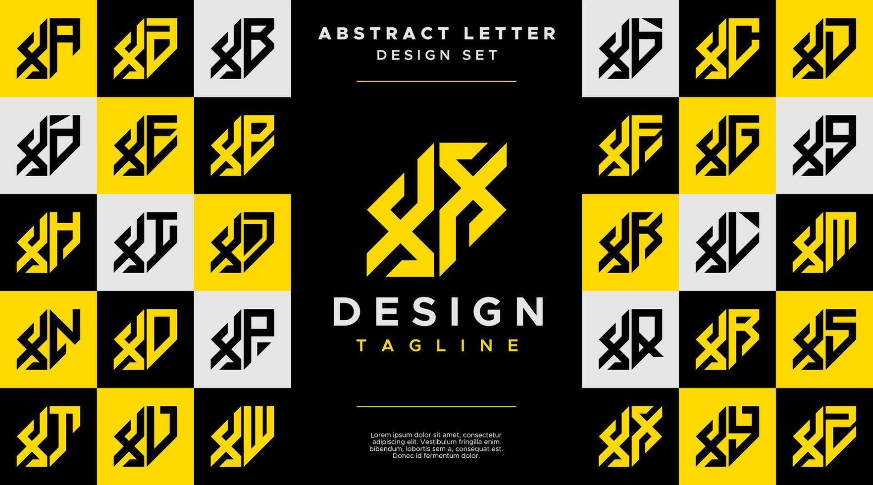 Simple business abstract letter X XX logo design set vector