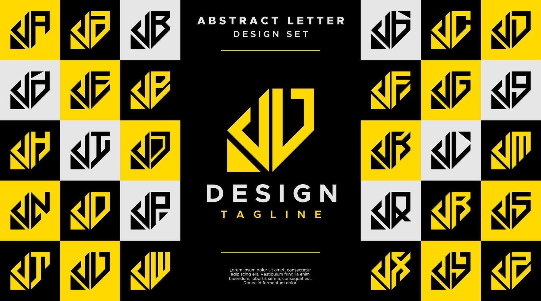 Simple business abstract letter V VV logo design set vector