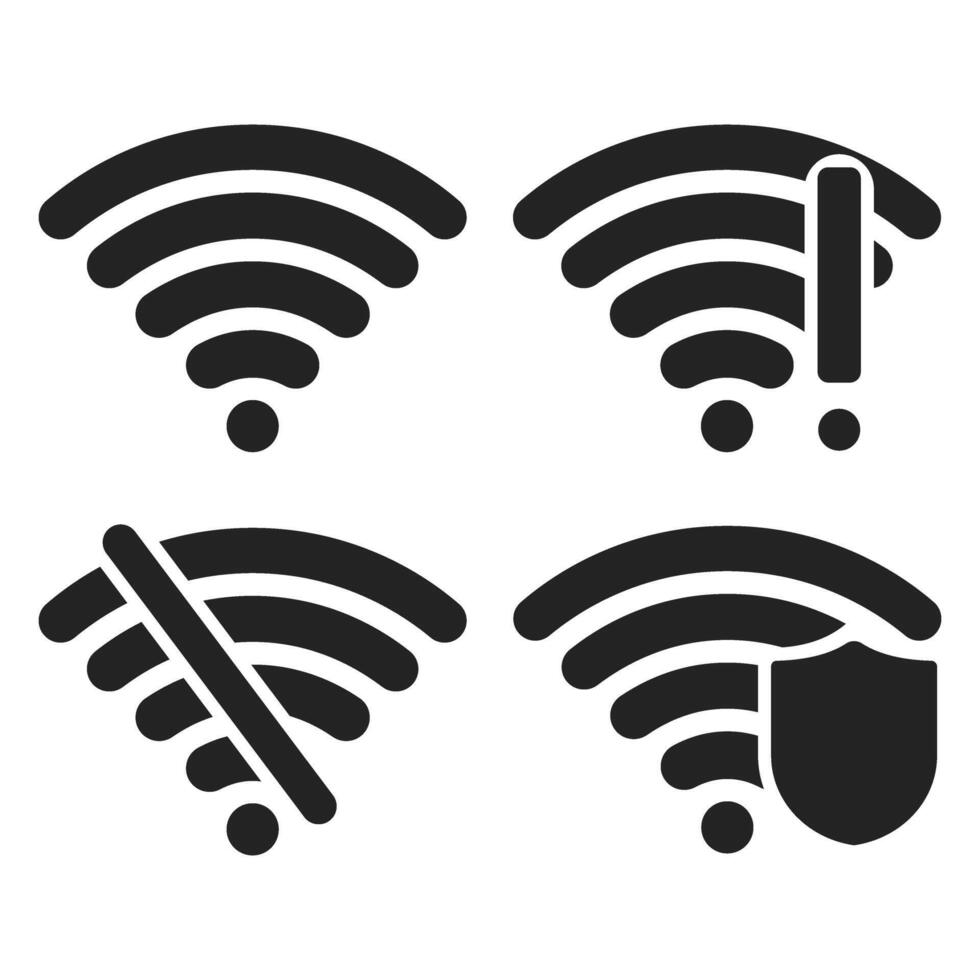 Wifi icono colocar. inalámbrico ilustración firmar recopilación. señal símbolo. vector