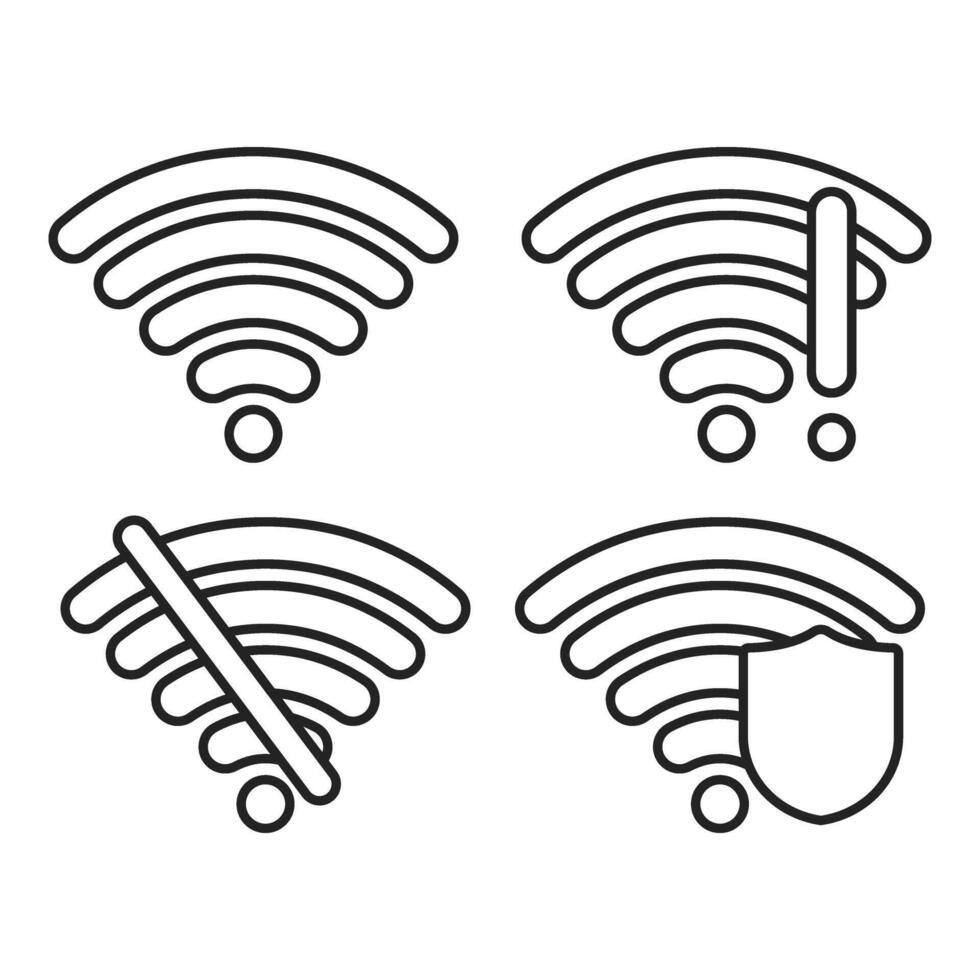 Wi-Fi icon set. wireless illustration sign collection. signal symbol. vector
