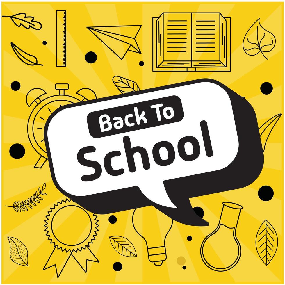 Back to school icon design with speech bubble vector