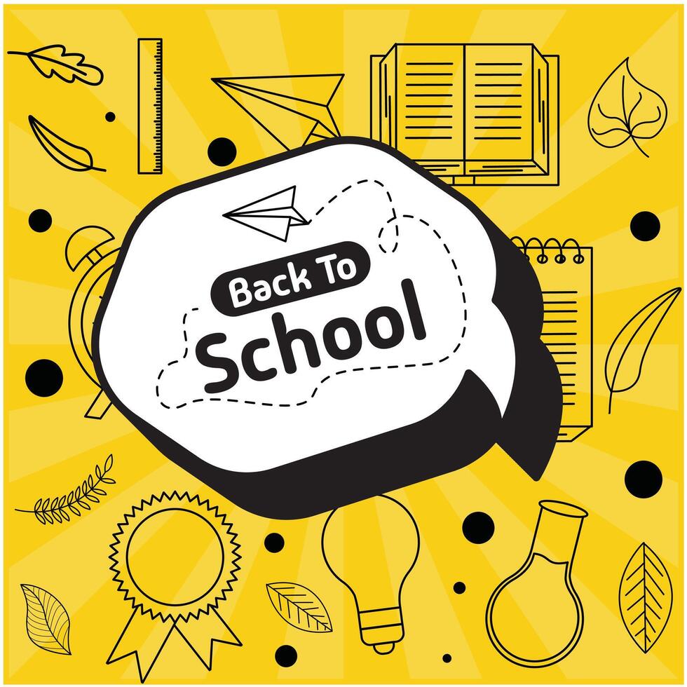 Back to school icon design with speech bubble vector