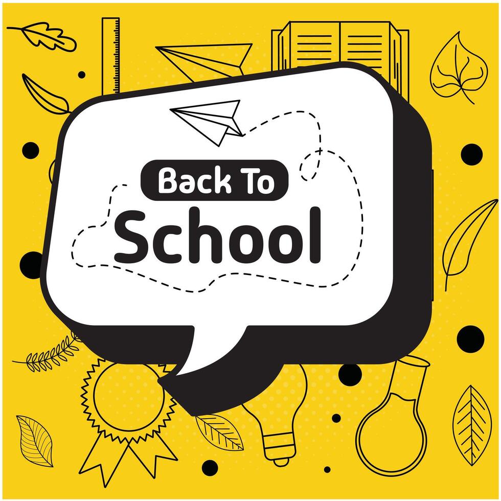 Back to school icon design with speech bubble vector
