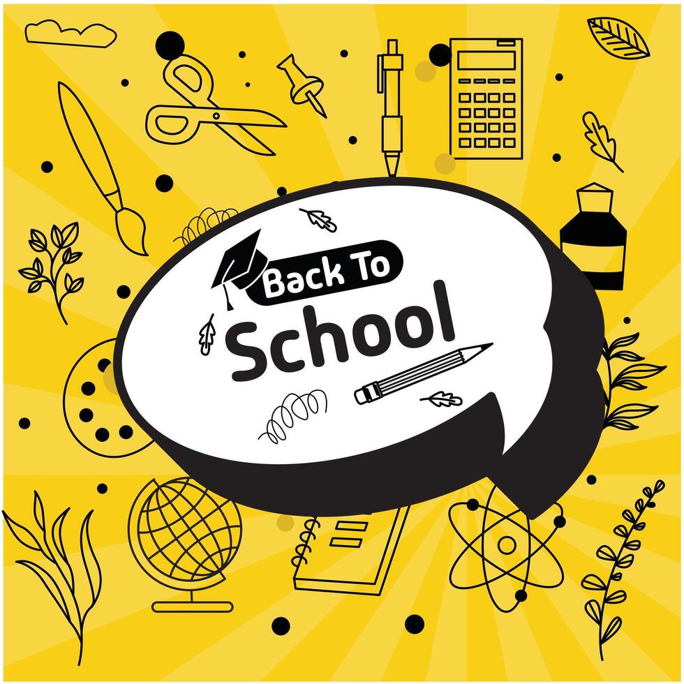 Back to school icon design with speech bubble vector