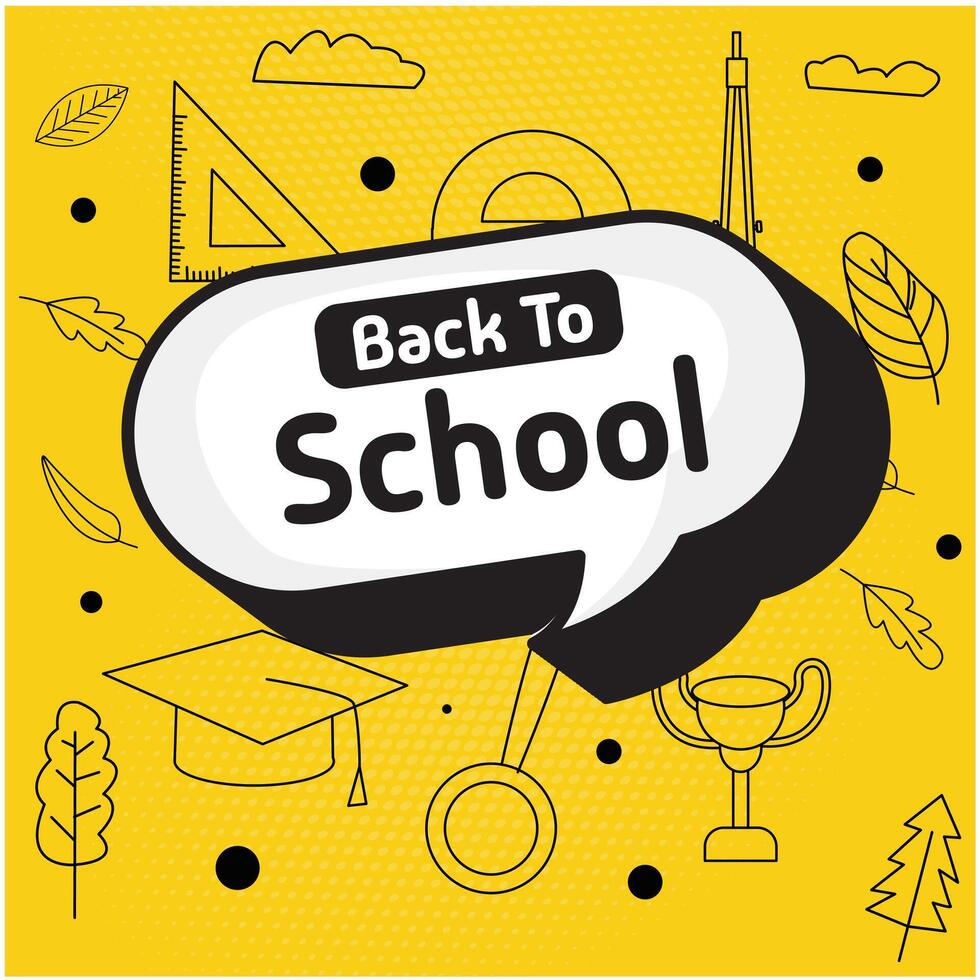 Back to school icon design with speech bubble vector