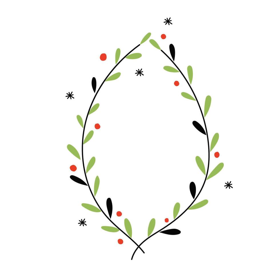 illustration with botanical wreath vector