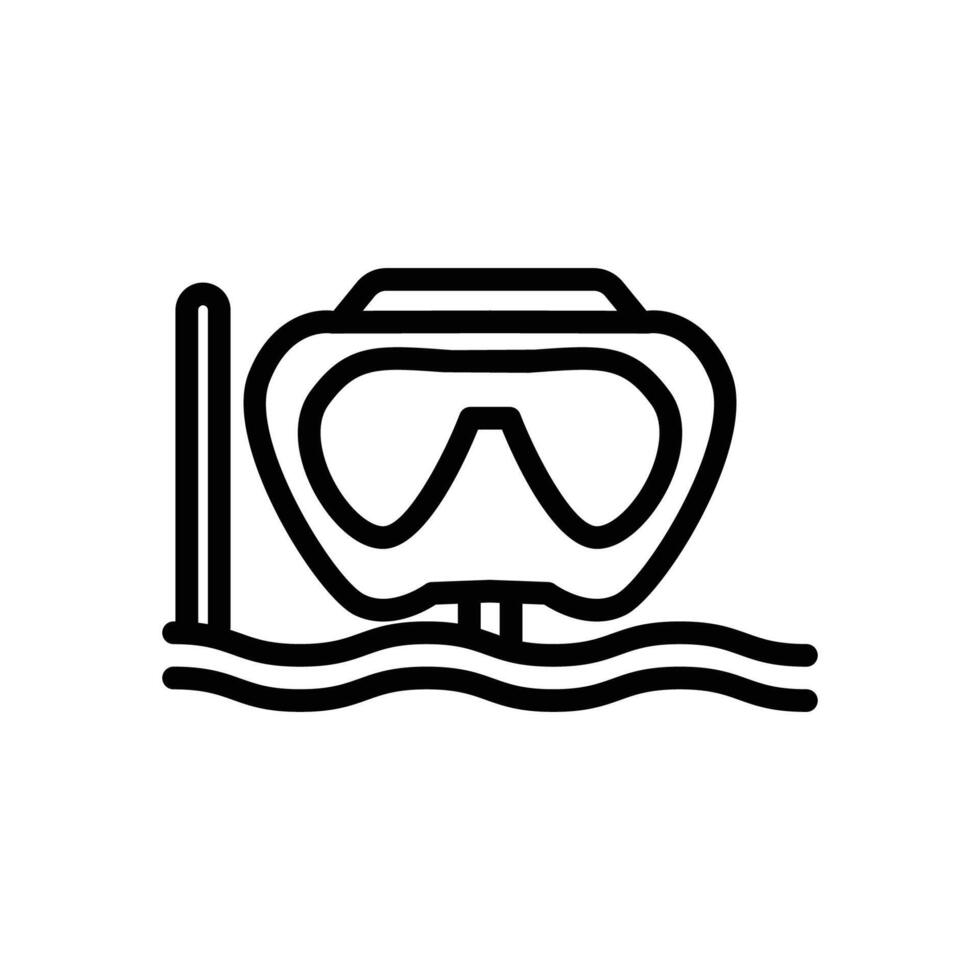 snorkel scuba diving mask icon line vector