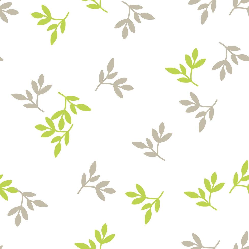 Chic and organic seamless pattern with leaves and herbs. vector